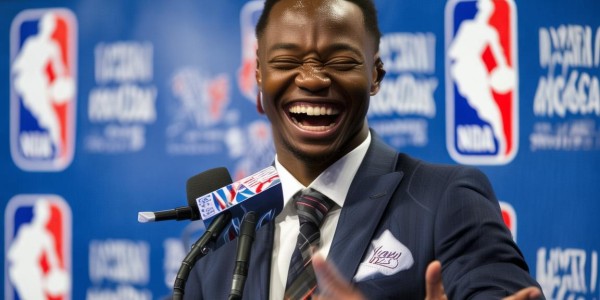 从15号到16号！杨瀚森亮相NBA发布会，幽默发言引哄笑，首秀战勇士